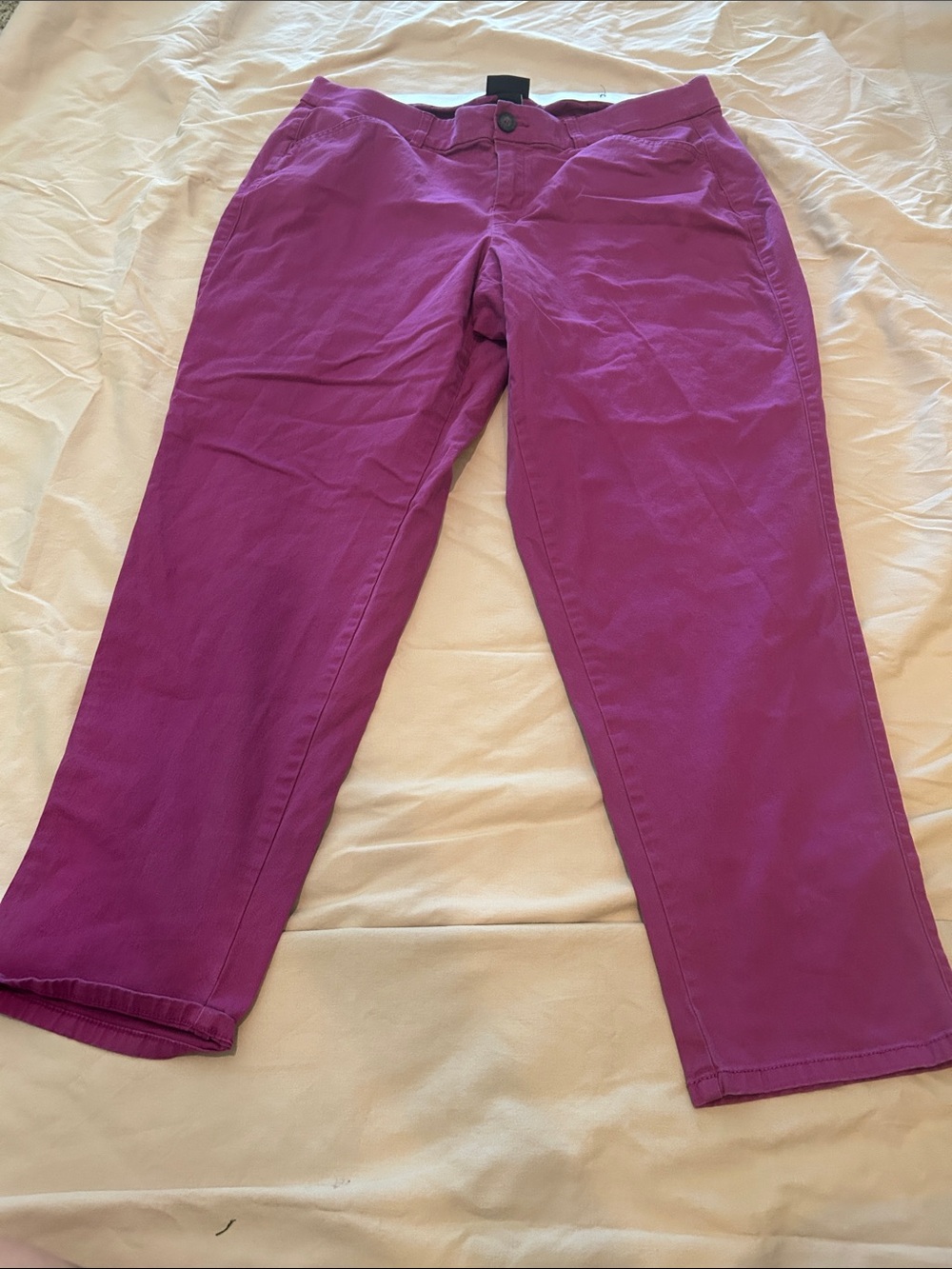 Lane Bryant Fuchsia Cropped Straight-Leg Jeans size 16